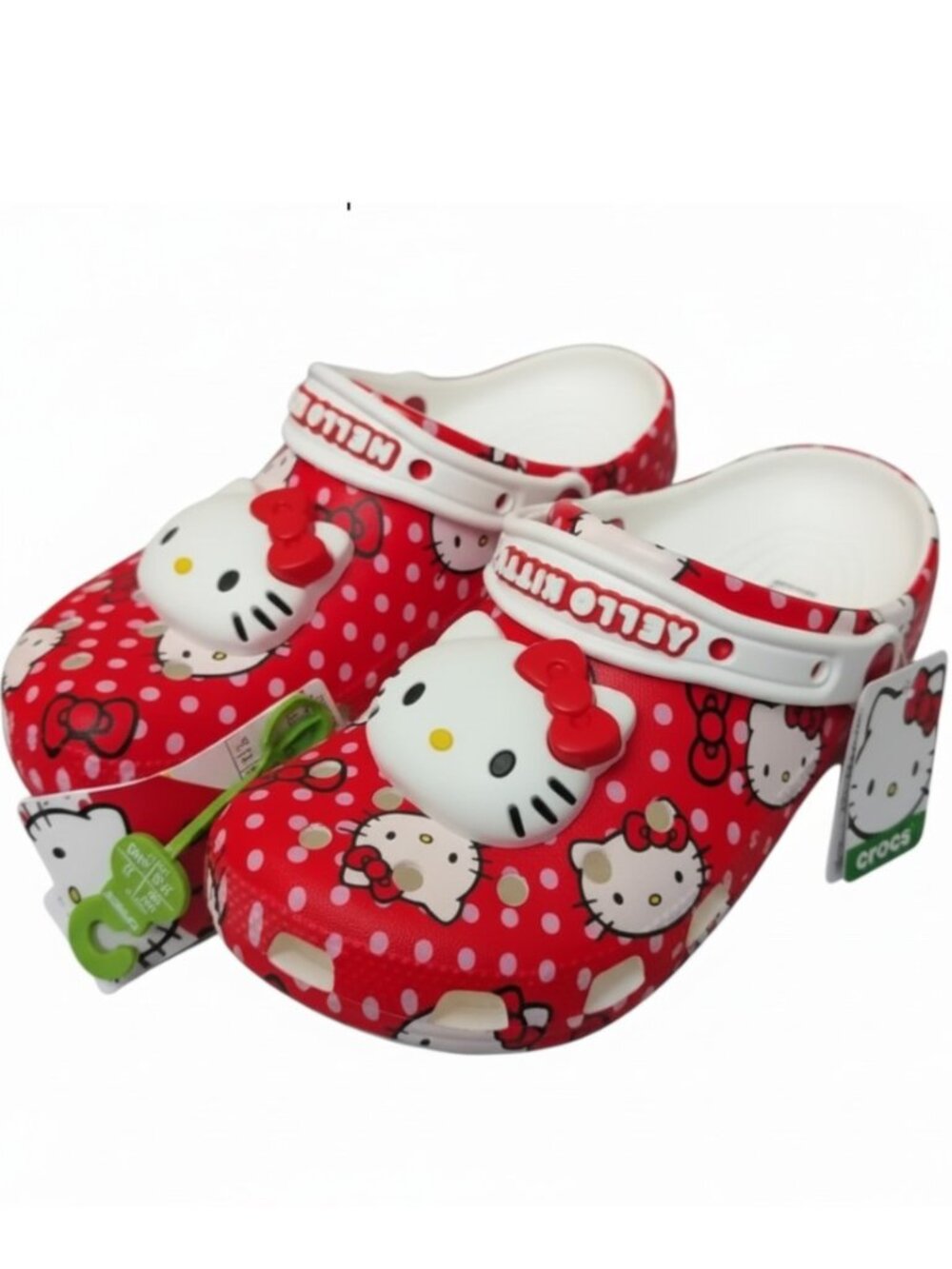 NEW CROCS Unisex Hello Kitty Clog Sandals – Red – Size US Men’s 6 / Women’s 8